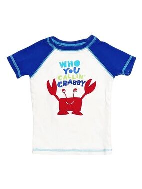 CARTER'S Boy's Blue And White Graphic Short Sleeve Pajama Top 3T